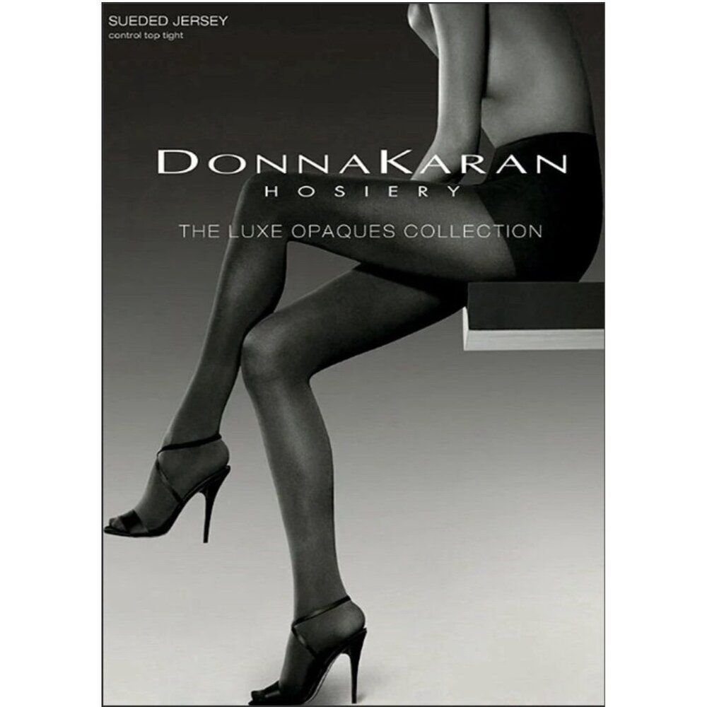donna karan luxe suede control Top sandal foot charcoal medium tights Stockings